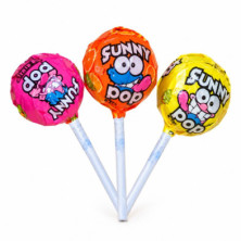 Rebuçados com pau FUNKY POP sortido frutado em saco de 200 unidades