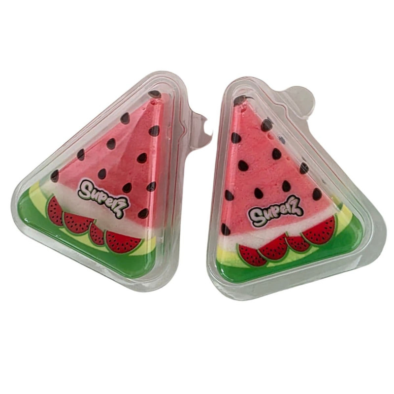Caramelos de gelatina con forma de sandía en blíster transparente