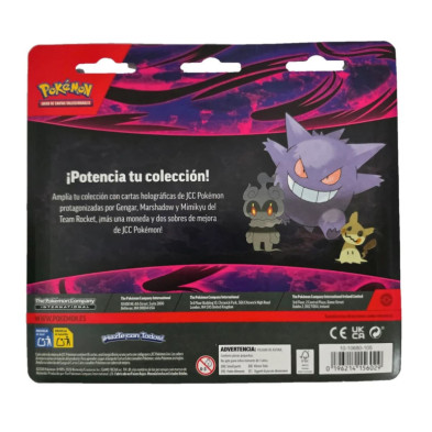 Verso do blíster JCC Pokémon com textos promocionais